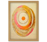Doppelganger33 LTD Bohemian Style Abstract Dreamcatcher Concentric Circles In Soft Pastel Colours Artwork Framed Wall Art Print A4