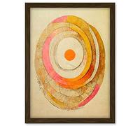 Doppelganger33 LTD Bohemian Style Abstract Dreamcatcher Concentric Circles In Soft Pastel Colours Artwork Framed A3 Wall Art Print