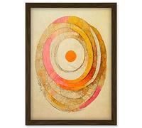 Doppelganger33 LTD Bohemian Style Abstract Dreamcatcher Concentric Circles In Soft Pastel Colours Artwork Framed Wall Art Print A4