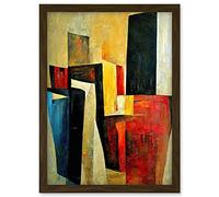 Doppelganger33 LTD Bold Modern Abstract Cubism Acrylic Painting Artwork Framed A3 Wall Art Print