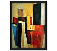 Doppelganger33 LTD Bold Modern Abstract Cubism Acrylic Painting Artwork Framed Wall Art Print A4
