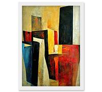 Doppelganger33 LTD Bold Modern Abstract Cubism Acrylic Painting Artwork Framed Wall Art Print A4