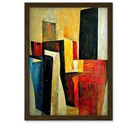 Doppelganger33 LTD Bold Modern Abstract Cubism Acrylic Painting Artwork Framed Wall Art Print A4