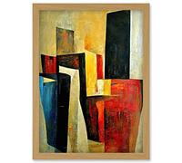 Doppelganger33 LTD Bold Modern Abstract Cubism Acrylic Painting Artwork Framed Wall Art Print A4