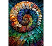 Doppelganger33 LTD Bright Multicoloured Ammonite Fossil Large Wall Art Poster Print Thick Paper 18X24 inch