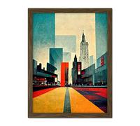 Doppelganger33 LTD Broadway New York City Street Modern Cityscape Artwork Framed Wall Art Print 18X24 Inch