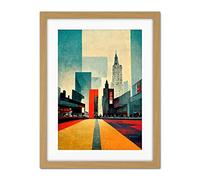 Doppelganger33 LTD Broadway New York City Street Modern Cityscape Artwork Framed Wall Art Print 18X24 Inch