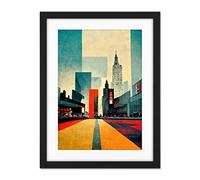 Doppelganger33 LTD Broadway New York City Street Modern Cityscape Artwork Framed Wall Art Print 18X24 Inch