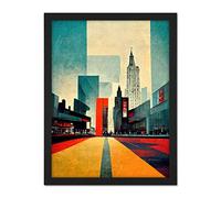 Doppelganger33 LTD Broadway New York City Street Modern Cityscape Artwork Framed Wall Art Print 18X24 Inch