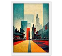 Doppelganger33 LTD Broadway New York City Street Modern Cityscape Artwork Framed Wall Art Print A4