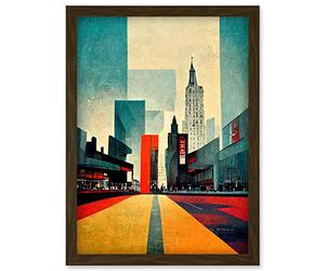 Doppelganger33 LTD Broadway New York City Street Modern Cityscape Artwork Framed Wall Art Print A4