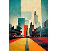 Doppelganger33 LTD Broadway New York City Street Modern Cityscape Large Wall Art Poster Print Thick Paper 18X24 Inch