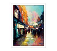 Doppelganger33 LTD Carnaby Street London Bright Acrylic Painting Artwork Framed Wall Art Print 18X24 Inch