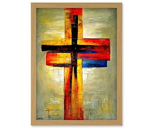 Doppelganger33 LTD Christian Modern Crucifixion Cross Jesus Artwork Framed A3 Wall Art Print