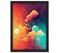Doppelganger33 LTD Cloud Of Dreams Colourful Fantasy Sky Artwork Framed Wall Art Print A4