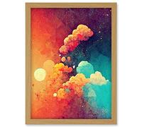 Doppelganger33 LTD Cloud Of Dreams Colourful Fantasy Sky Artwork Framed Wall Art Print A4
