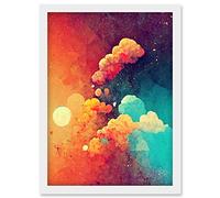 Doppelganger33 LTD Cloud Of Dreams Colourful Fantasy Sky Artwork Framed Wall Art Print A4