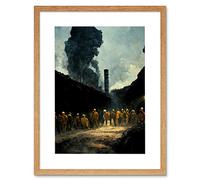 Doppelganger33 LTD Coal Miners Colliery 1972 South Wales UK Artwork Framed Wall Art Print 12X16 Inch