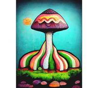 Doppelganger33 LTD Colourful Psychedelic Cartoon Mushroom Painting Large Wall Art Poster Print Thick Paper 18X24 Inch