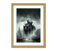 Doppelganger33 LTD Dark Gothic Castle Fantasy Landscape Artwork Framed Wall Art Print 18X24 Inch