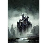 Doppelganger33 LTD Dark Gothic Castle Fantasy Landscape Large Wall Art Poster Print Thick Paper 18X24 Inch