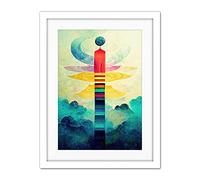 Doppelganger33 LTD Dreamy Mystical Spiritual Meditation Artwork Framed Wall Art Print 18X24 Inch