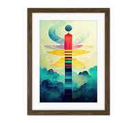 Doppelganger33 LTD Dreamy Mystical Spiritual Meditation Artwork Framed Wall Art Print 18X24 Inch