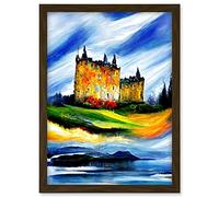 Doppelganger33 LTD Eilean Donan Castle Oil Painted On May Day Artwork Framed A3 Wall Art Print