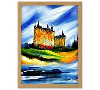 Doppelganger33 LTD Eilean Donan Castle Oil Painted On May Day Artwork Framed Wall Art Print A4