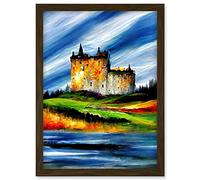 Doppelganger33 LTD Eilean Donan Castle Sea Loch Scotland Landscape Artwork Framed A3 Wall Art Print