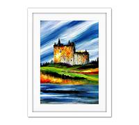 Doppelganger33 LTD Eilean Donan Castle Sea Loch Scotland Landscape Artwork Framed Wall Art Print 18X24 Inch
