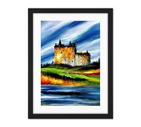 Doppelganger33 LTD Eilean Donan Castle Sea Loch Scotland Landscape Artwork Framed Wall Art Print 18X24 Inch