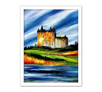 Doppelganger33 LTD Eilean Donan Castle Sea Loch Scotland Landscape Artwork Framed Wall Art Print 18X24 Inch