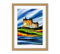 Doppelganger33 LTD Eilean Donan Castle Sea Loch Scotland Landscape Artwork Framed Wall Art Print 18X24 Inch