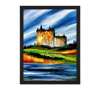 Doppelganger33 LTD Eilean Donan Castle Sea Loch Scotland Landscape Artwork Framed Wall Art Print 18X24 Inch