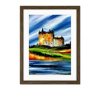 Doppelganger33 LTD Eilean Donan Castle Sea Loch Scotland Landscape Artwork Framed Wall Art Print 18X24 Inch