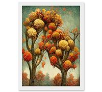 Doppelganger33 LTD Ernst Haeckel Style Forest Autumn Trees Artwork Framed Wall Art Print A4