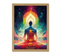 Doppelganger33 LTD Ethereal Seven Chakra Meditation Astral Artwork Framed Wall Art Print 18X24 Inch