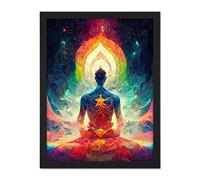Doppelganger33 LTD Ethereal Seven Chakra Meditation Astral Artwork Framed Wall Art Print 18X24 Inch