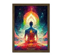 Doppelganger33 LTD Ethereal Seven Chakra Meditation Astral Artwork Framed Wall Art Print 18X24 Inch