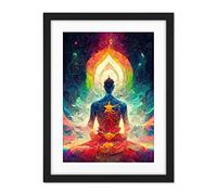 Doppelganger33 LTD Ethereal Seven Chakra Meditation Astral Artwork Framed Wall Art Print 18X24 Inch