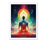 Doppelganger33 LTD Ethereal Seven Chakra Meditation Astral Artwork Framed Wall Art Print 18X24 Inch