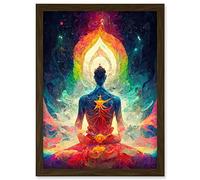 Doppelganger33 LTD Ethereal Seven Chakra Meditation Astral Artwork Framed Wall Art Print A4