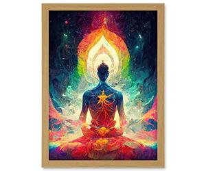 Doppelganger33 LTD Ethereal Seven Chakra Meditation Astral Artwork Framed Wall Art Print A4
