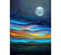 Doppelganger33 LTD Full Moon Aurora Sky Modern Landscape Large Wall Art Poster Print Thick Paper 18X24 Inch