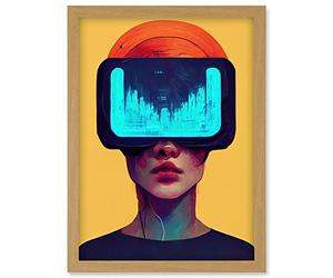 Doppelganger33 LTD Funky Virtual Reality Gamer Kids Artwork Framed Wall Art Print A4