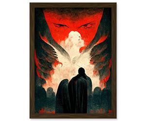 Doppelganger33 LTD Gates Of Hell Devil Satan Lucifer Evil Artwork Framed A3 Wall Art Print