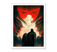 Doppelganger33 LTD Gates Of Hell Devil Satan Lucifer Evil Artwork Framed Wall Art Print 18X24 Inch