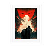 Doppelganger33 LTD Gates Of Hell Devil Satan Lucifer Evil Artwork Framed Wall Art Print 18X24 Inch