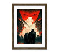 Doppelganger33 LTD Gates Of Hell Devil Satan Lucifer Evil Artwork Framed Wall Art Print 18X24 Inch